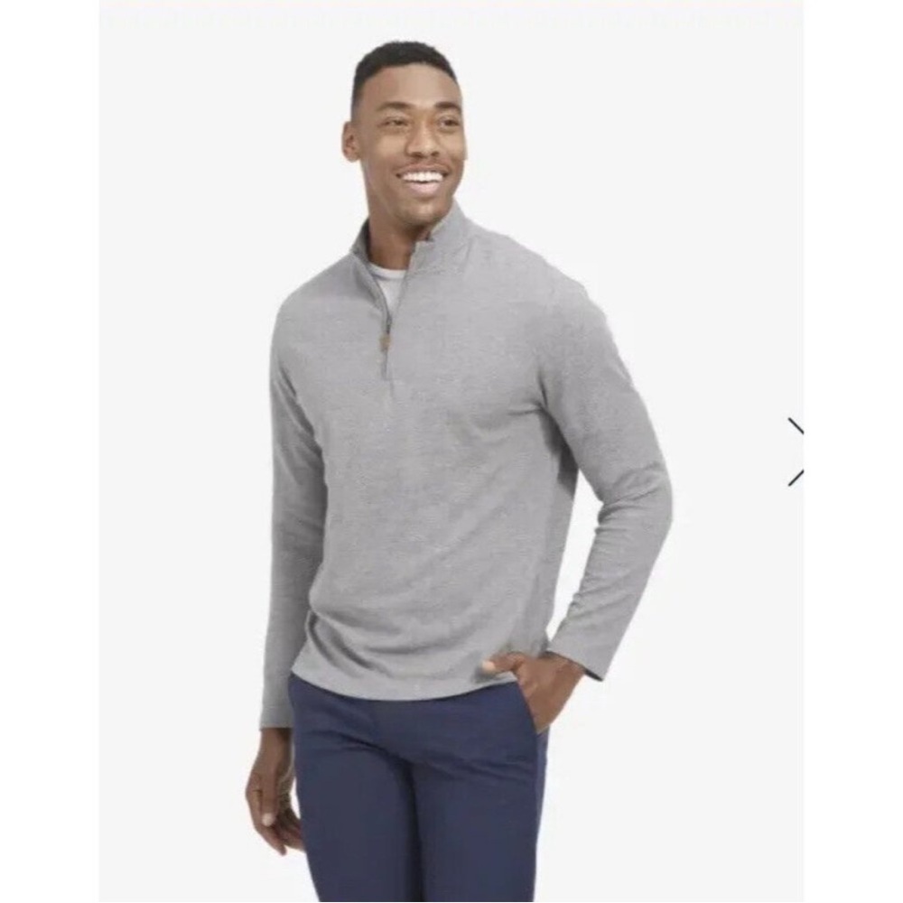 Mizzen and Main Fairway Quarter Zip Pullover In Steel Gray Mens Size Medium